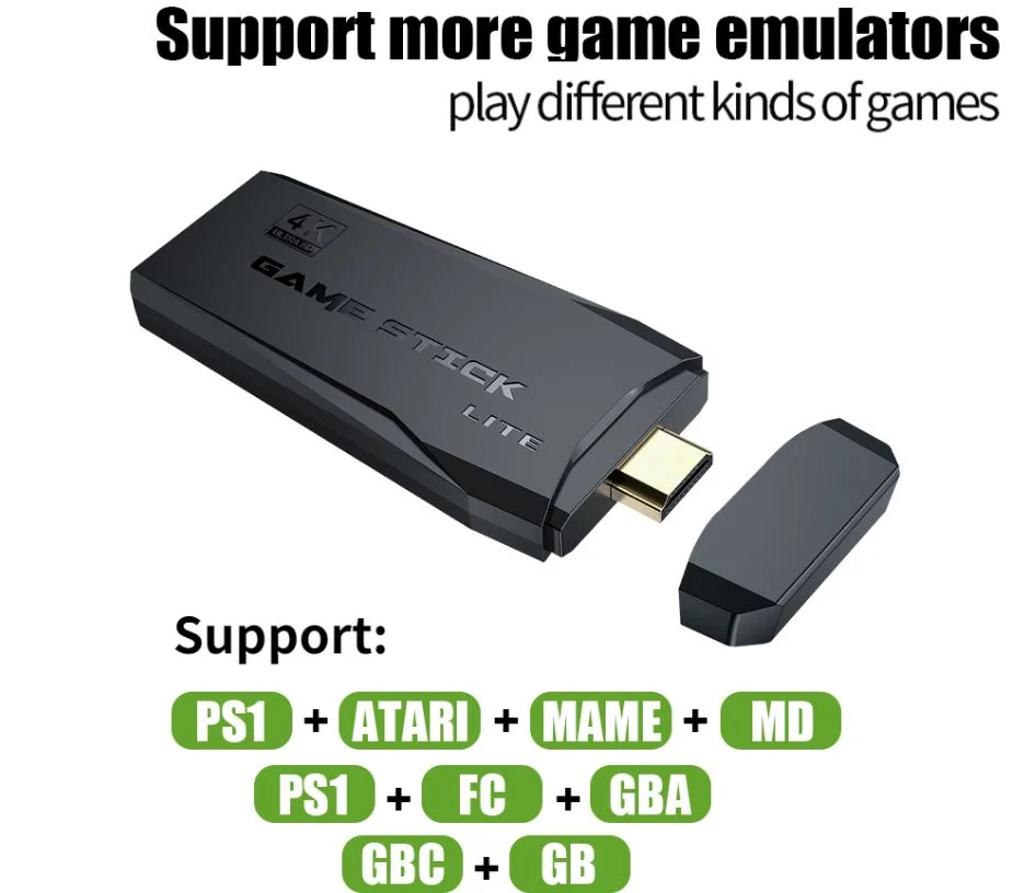 GAME STICK LITE 본체와 HDMI 단자를 보여주는 당시 제품 홍보 이미지